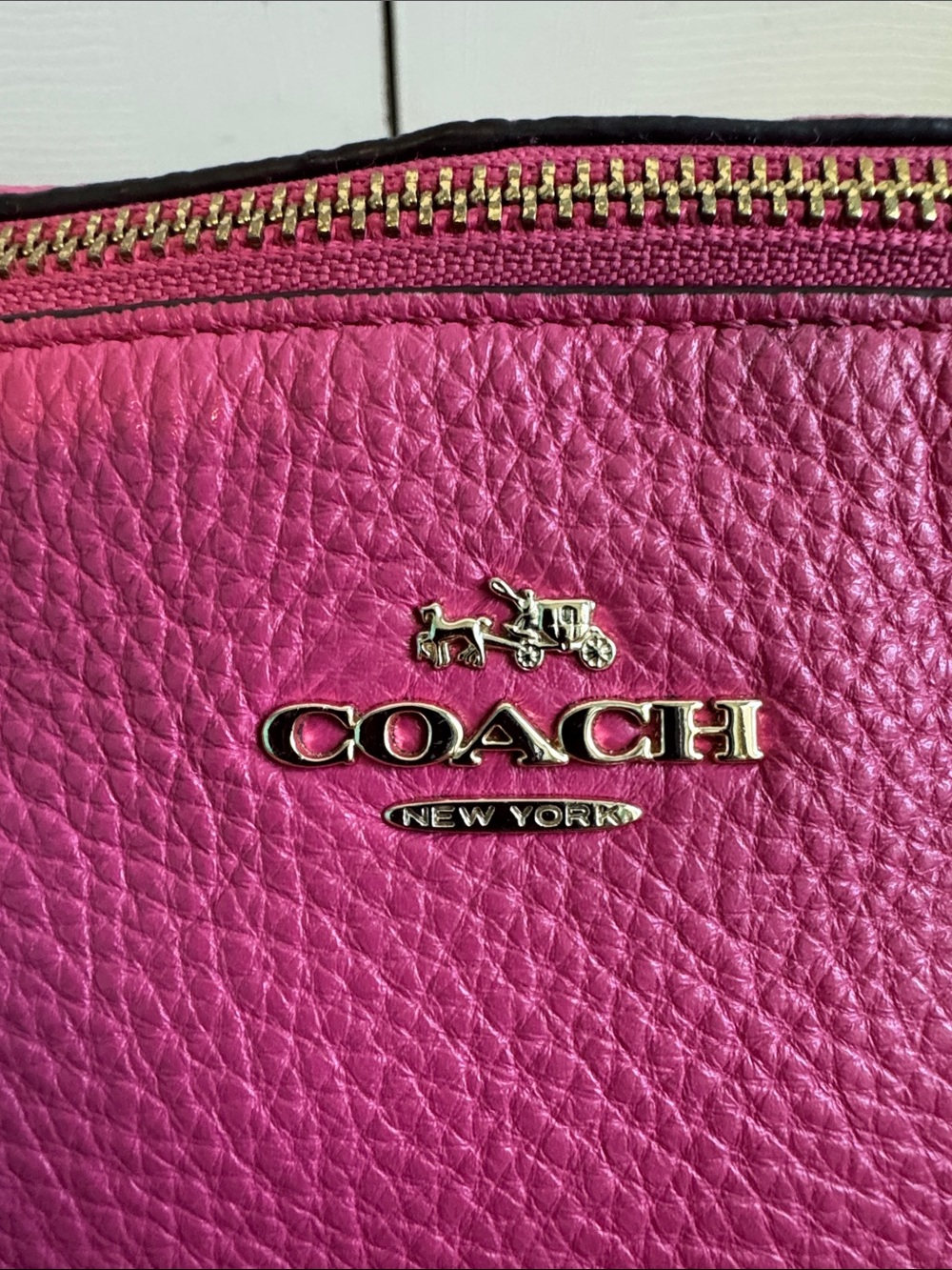 Authentic Coach Pink Pebbled Leather Tote Bag - Picture 13 of 16